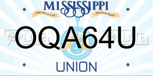 OQA64U Mississippi License Plate