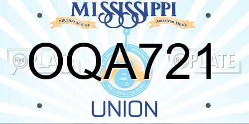 OQA721 Mississippi License Plate