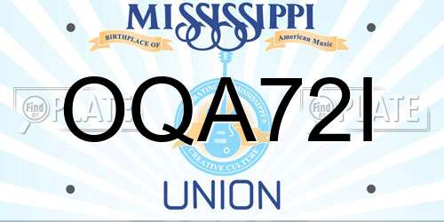 OQA72I Mississippi License Plate