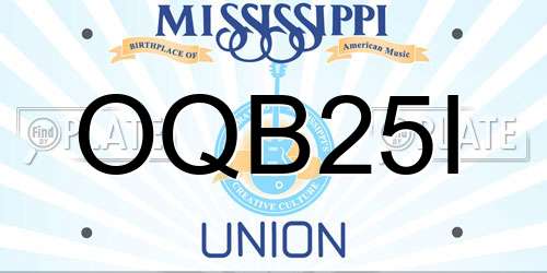 OQB25I Mississippi License Plate