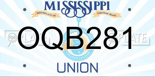 OQB281 Mississippi License Plate