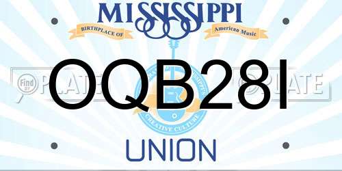 OQB28I Mississippi License Plate