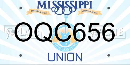 OQC656 Mississippi License Plate