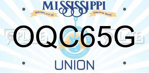 OQC65G Mississippi License Plate