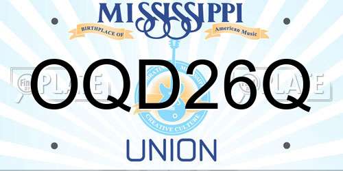 OQD26Q Mississippi License Plate