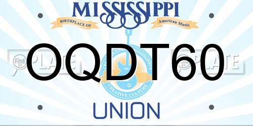 OQDT60 Mississippi License Plate