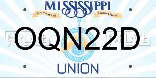 OQN22D Mississippi License Plate