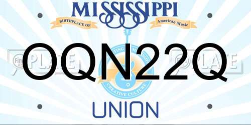 OQN22Q Mississippi License Plate