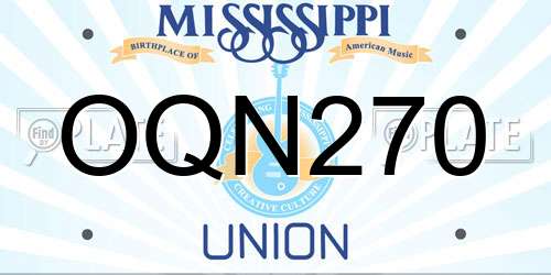 OQN270 Mississippi License Plate