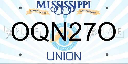 OQN27O Mississippi License Plate