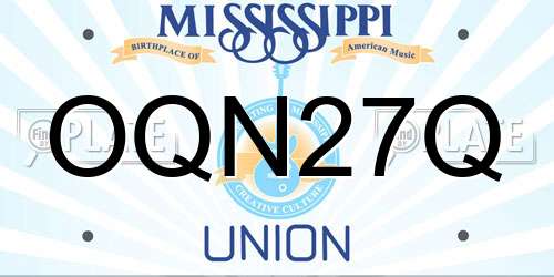 OQN27Q Mississippi License Plate