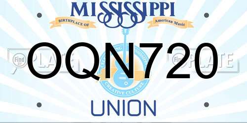 OQN720 Mississippi License Plate