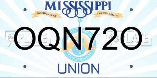 OQN72O Mississippi License Plate
