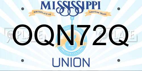 OQN72Q Mississippi License Plate