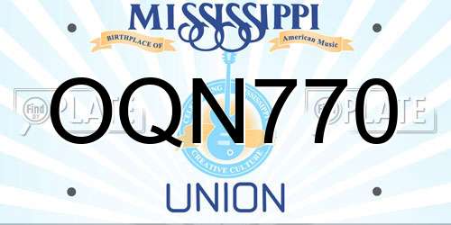 OQN770 Mississippi License Plate