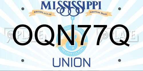 OQN77Q Mississippi License Plate
