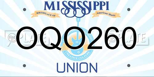 OQO260 Mississippi License Plate
