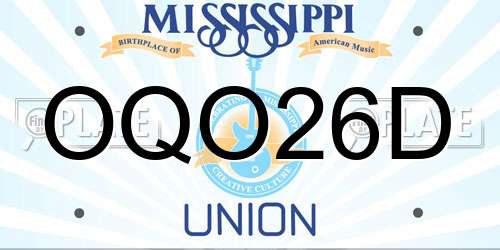 OQO26D Mississippi License Plate