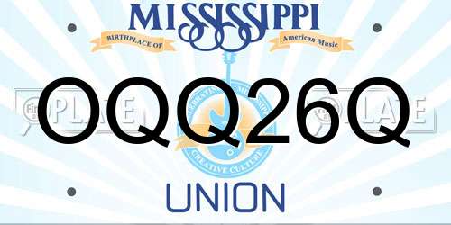 OQQ26Q Mississippi License Plate