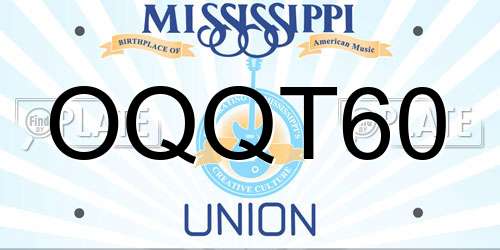 OQQT60 Mississippi License Plate