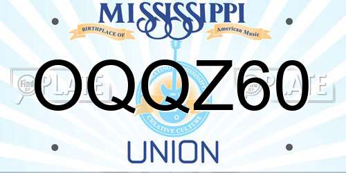 OQQZ60 Mississippi License Plate