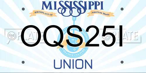OQS25I Mississippi License Plate