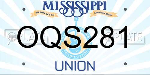 OQS281 Mississippi License Plate