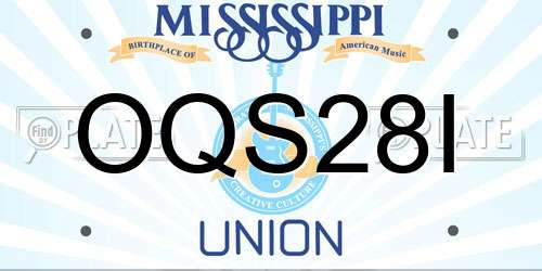 OQS28I Mississippi License Plate