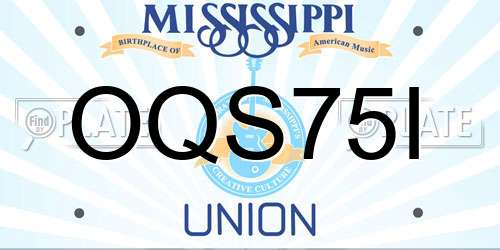 OQS75I Mississippi License Plate