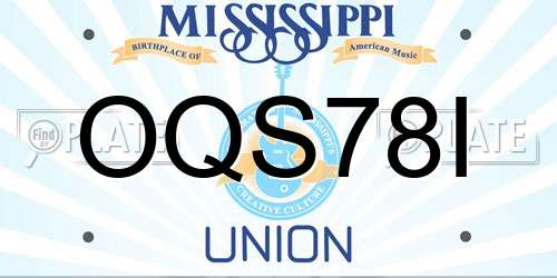 OQS78I Mississippi License Plate