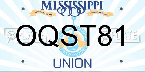 OQST81 Mississippi License Plate