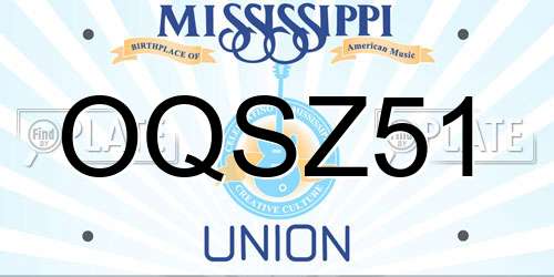 OQSZ51 Mississippi License Plate