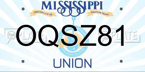 OQSZ81 Mississippi License Plate