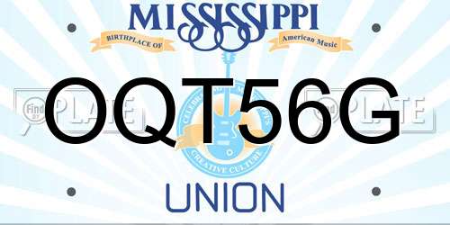 OQT56G Mississippi License Plate