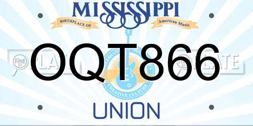 OQT866 Mississippi License Plate