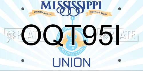 OQT95I Mississippi License Plate