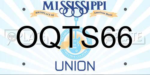 OQTS66 Mississippi License Plate