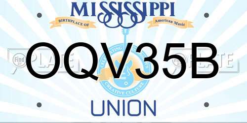 OQV35B Mississippi License Plate