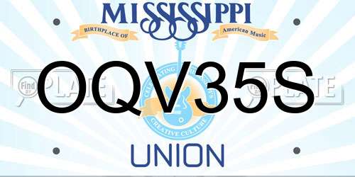 OQV35S Mississippi License Plate