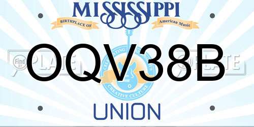 OQV38B Mississippi License Plate