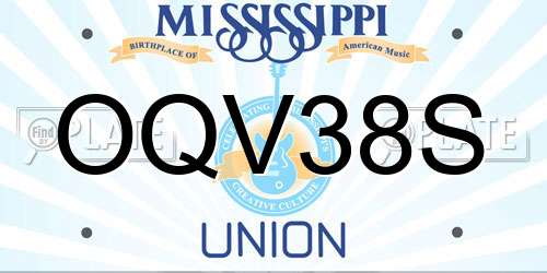 OQV38S Mississippi License Plate