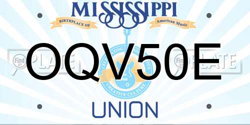 OQV50E Mississippi License Plate