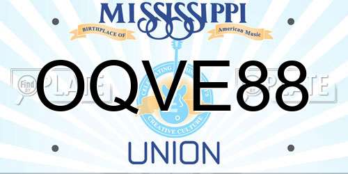 OQVE88 Mississippi License Plate