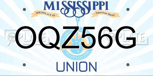 OQZ56G Mississippi License Plate