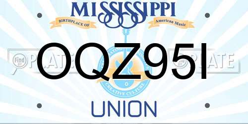 OQZ95I Mississippi License Plate