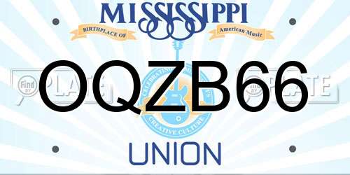 OQZB66 Mississippi License Plate