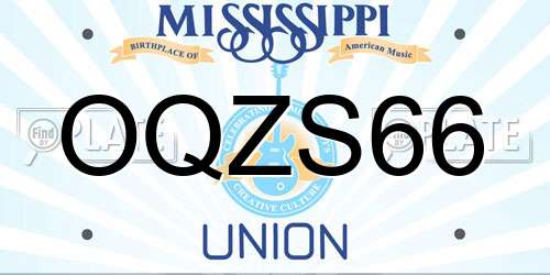 OQZS66 Mississippi License Plate