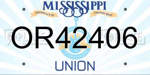 OR42406 Mississippi License Plate