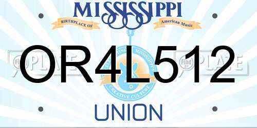 OR4L512 Mississippi License Plate