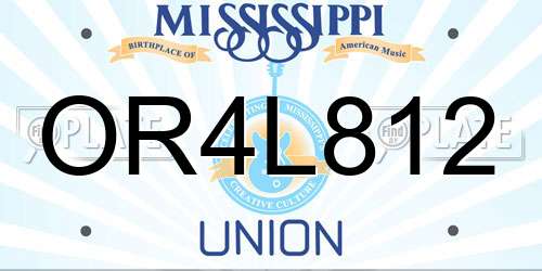 OR4L812 Mississippi License Plate